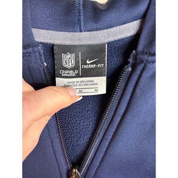 NFL Men's Nike Navy Los Angeles Rams Full-Zip Performance Hoodie Med - Picture 4 of 6